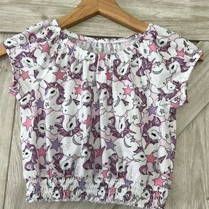 Crop top blouse ( unicorn print)